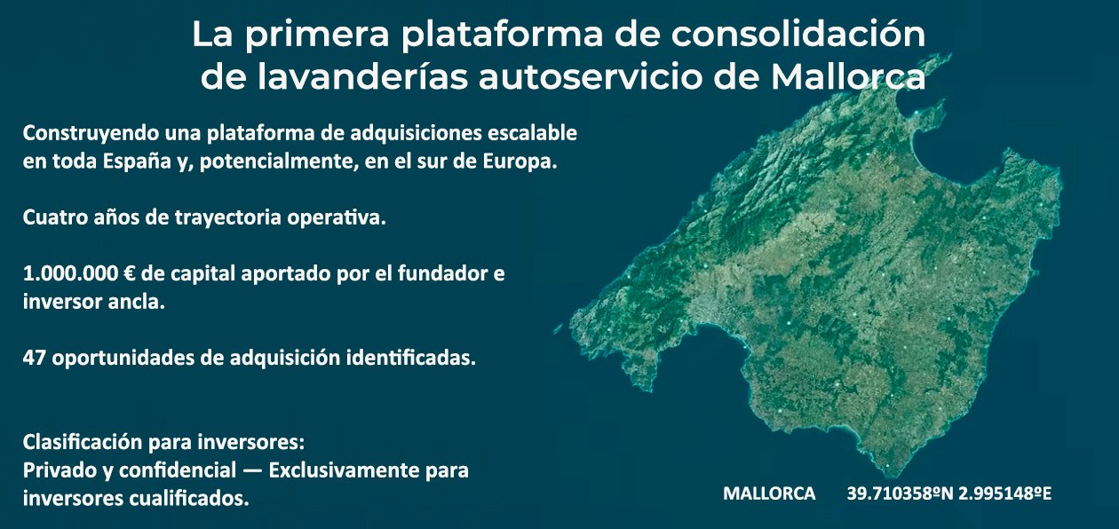La primera plataforma de consolidación de lavanderías autoservicio de Mallorca